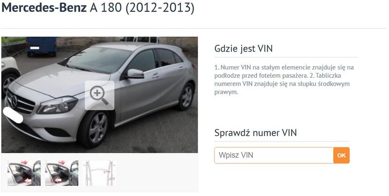 Sprawdzenie VIN Mercedesa