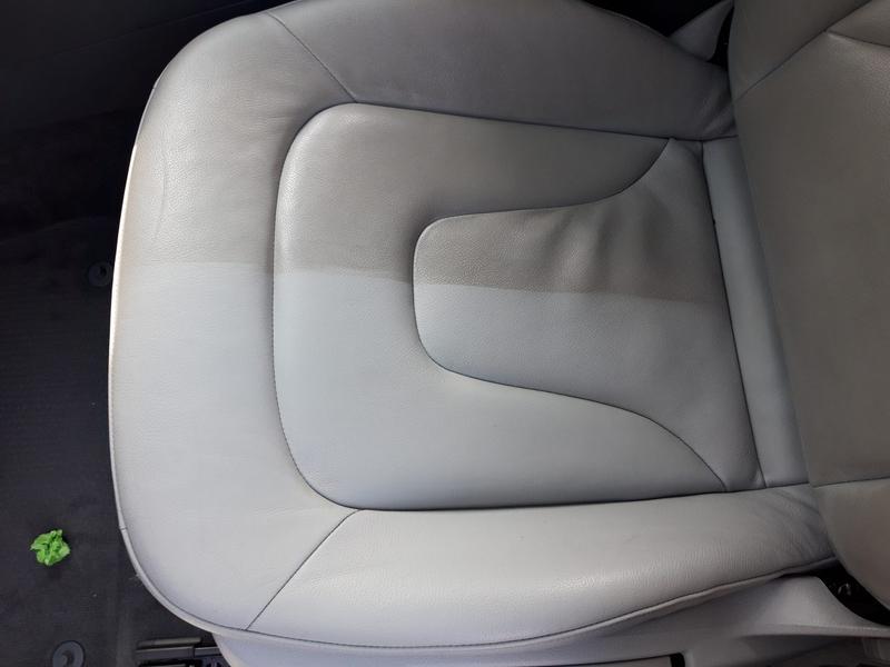 Czyszczenie jasnej tapicerki skórzanej w samochodzie